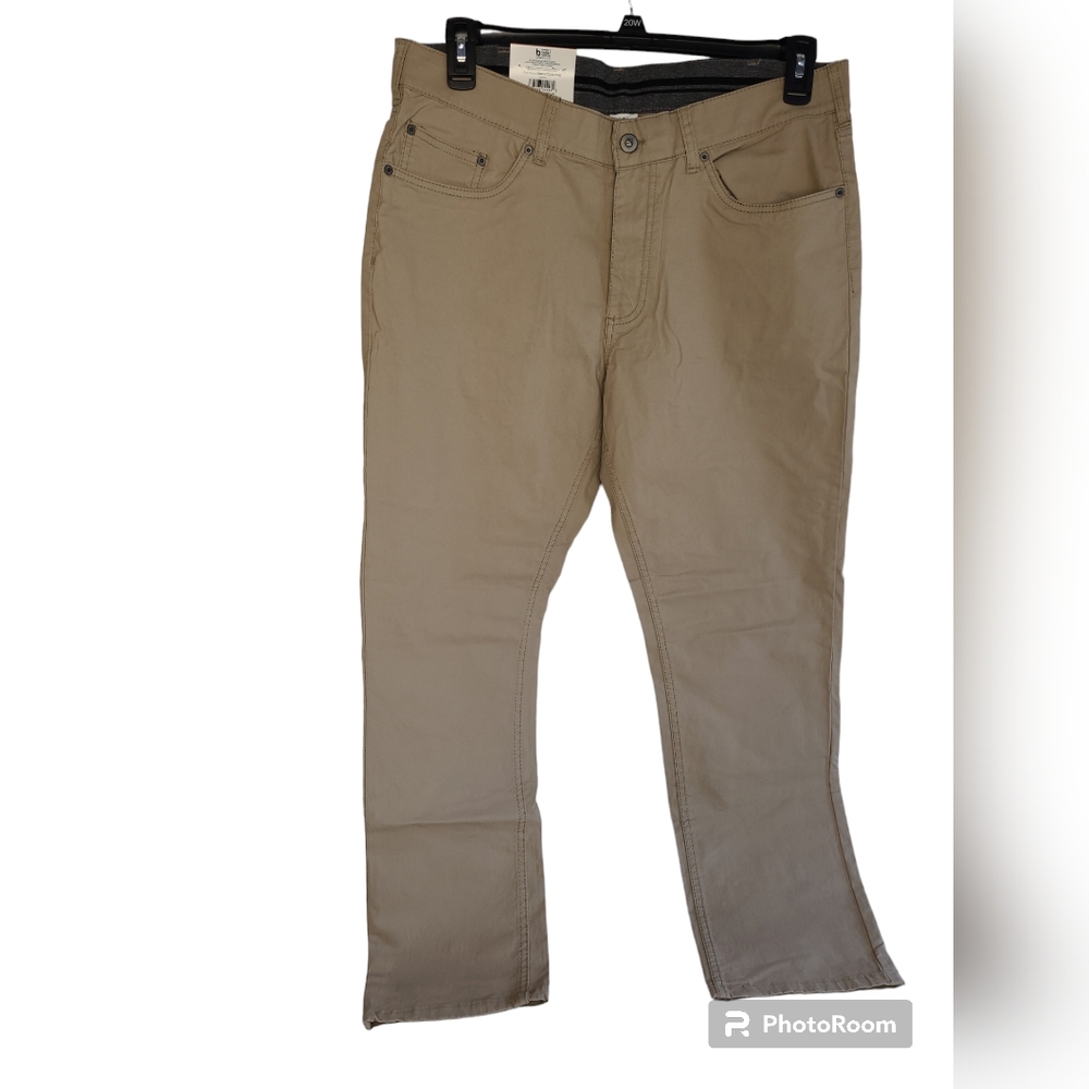 Member's Mark Men's Straight Fit Mason 5 Pocket Khaki Stretch Pant Size 34 X 30